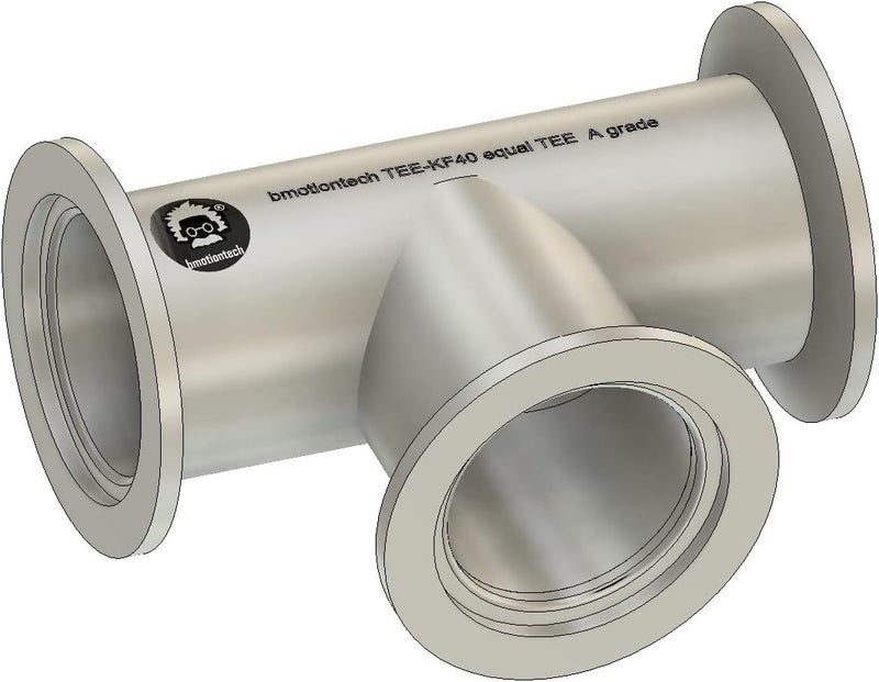 BROWNIAN MOTION TECHNOLOGY bmotiontech Superior Grade - KF40 Tee 3-Ways Vacuum Adapter, All Ends with KF-40 (NW40) Flange, Made of Stainless Steel 304, Finely Polished - Image 1